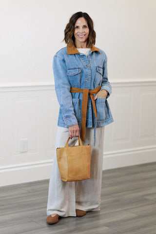 Elan: Denim Wrap Jacket