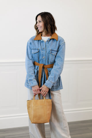 Elan: Denim Wrap Jacket