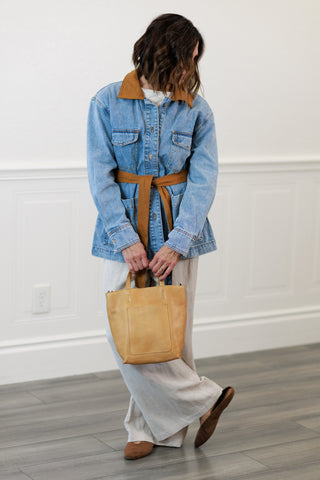 Elan: Denim Wrap Jacket