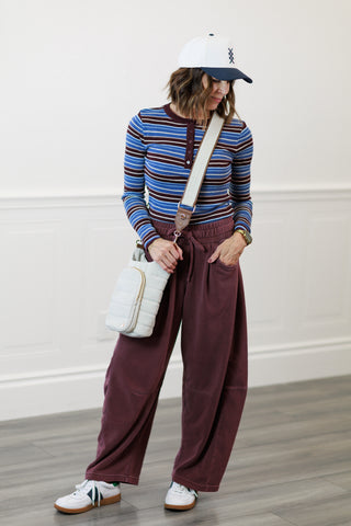 Smocked Waist Drawstring Wide Leg Sweatpants