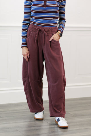 Smocked Waist Drawstring Wide Leg Sweatpants