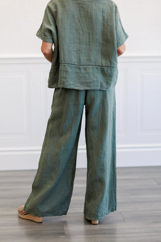 Wide Leg Italian Linen Pants
