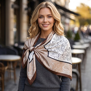 Elegant Cherry Blossom Print Bandana Scarf