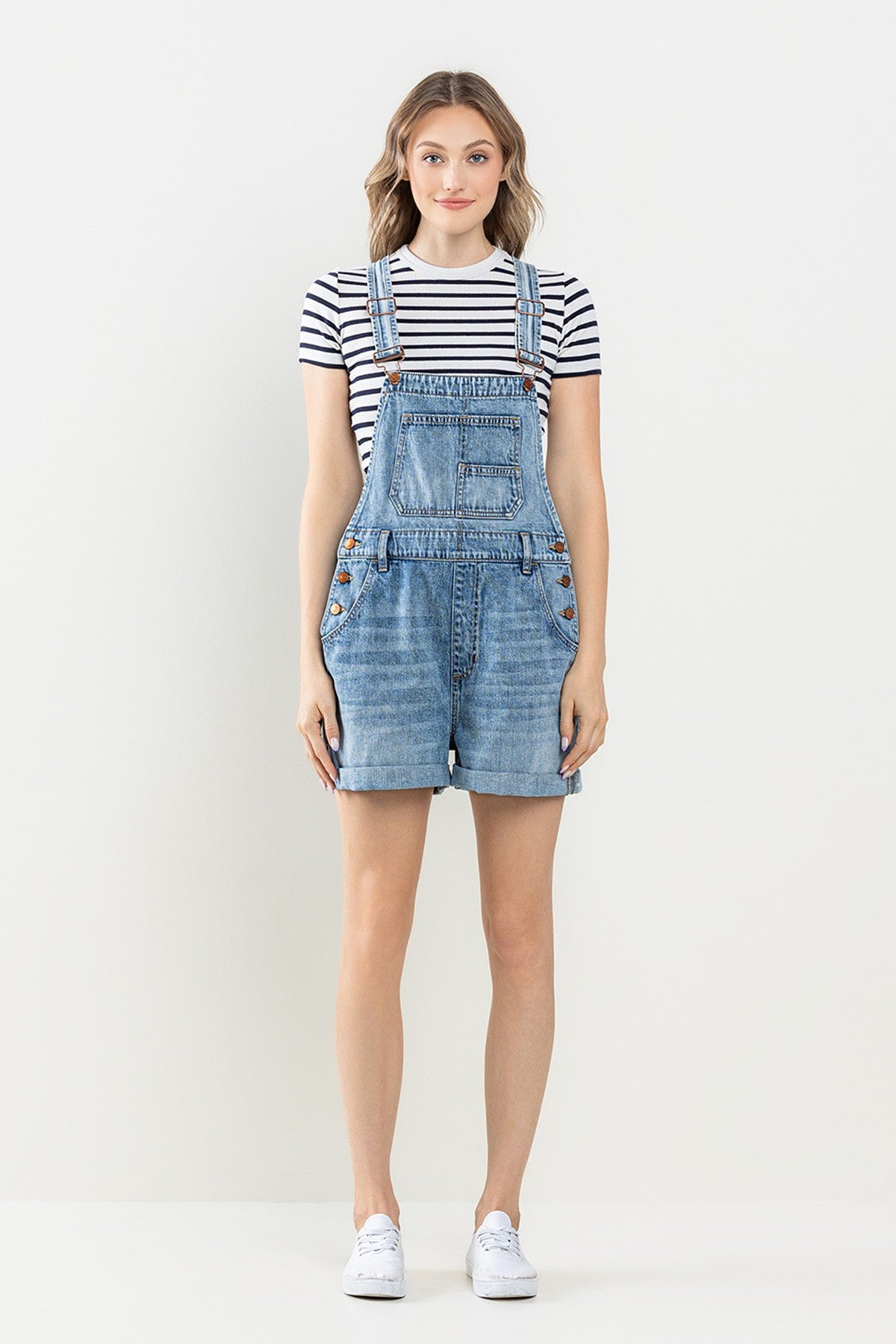 Vintage Denim Short Overalls