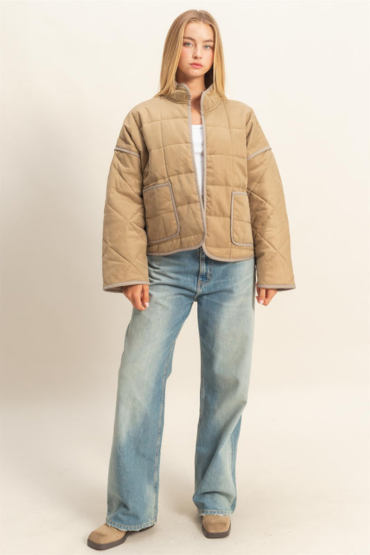 Quilted Jacket with Contrast Detail