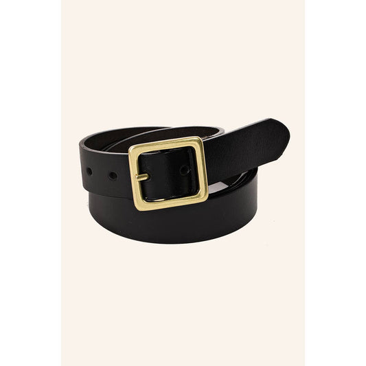 Genuine Leather Square Buckle Belt