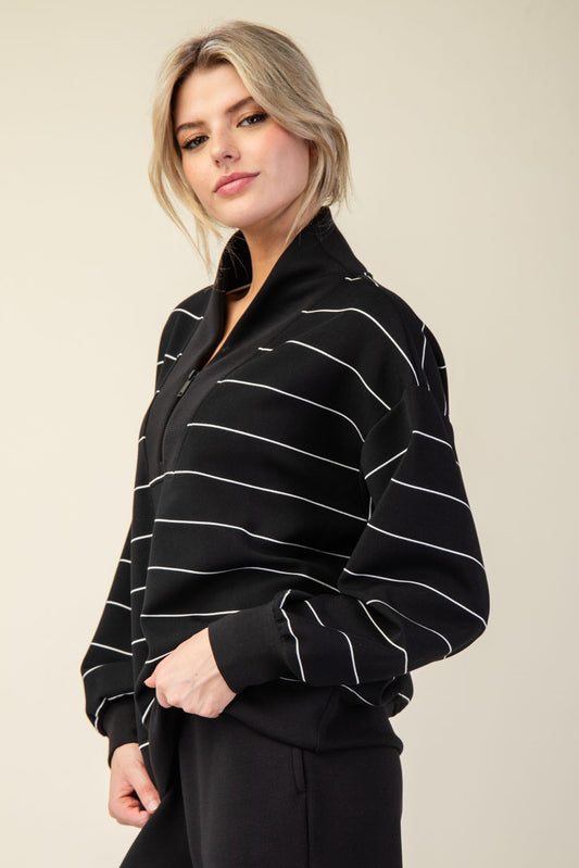 Scuba Stripe V-Neck Top