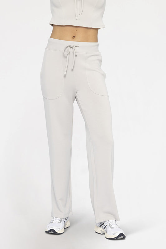 Chic Wide Leg Lounge Pants in Pale Grey