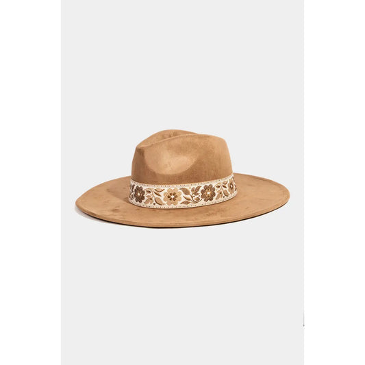 Ribbon Fedora Hat in Brown