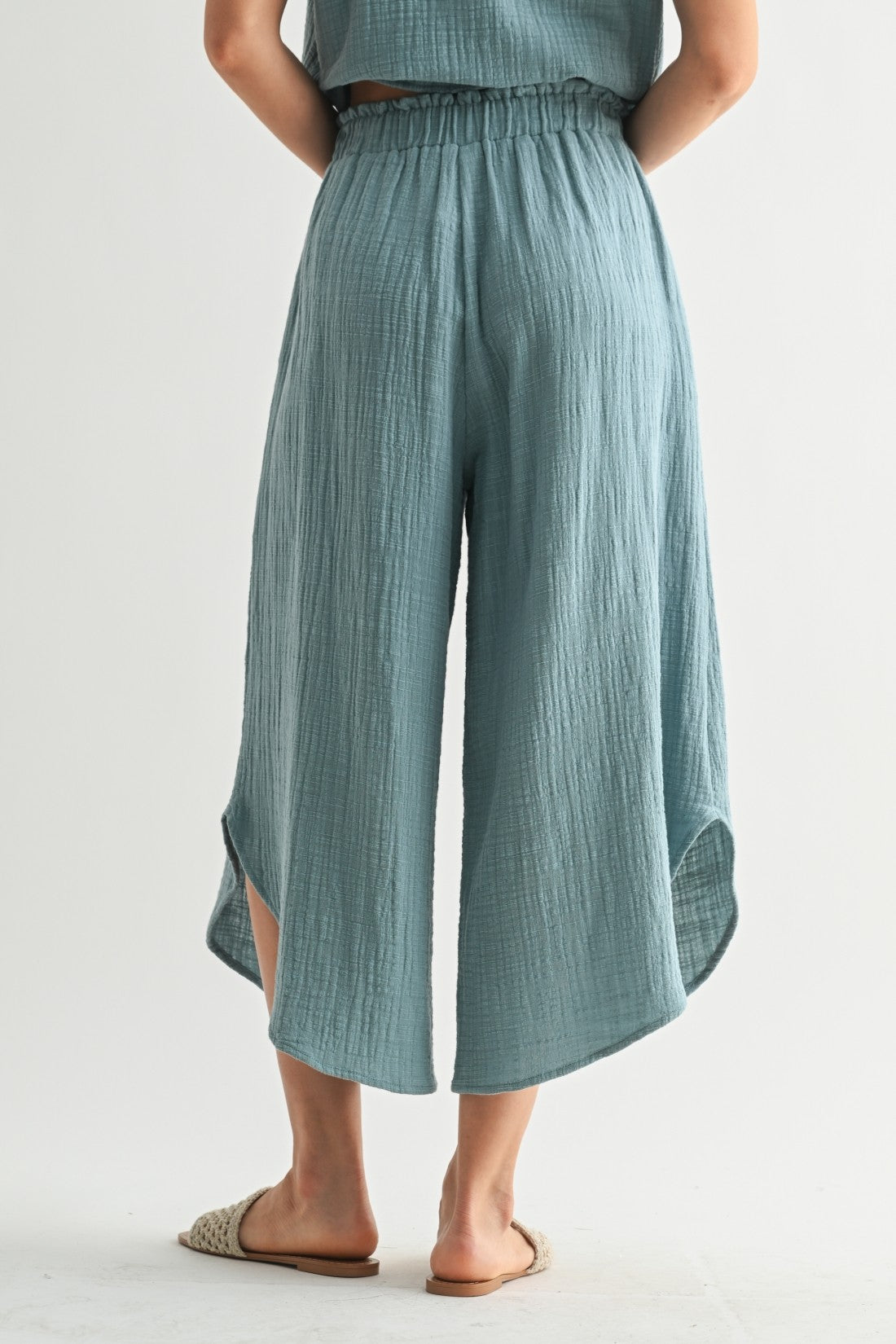 Gauze Curved Hem Pants