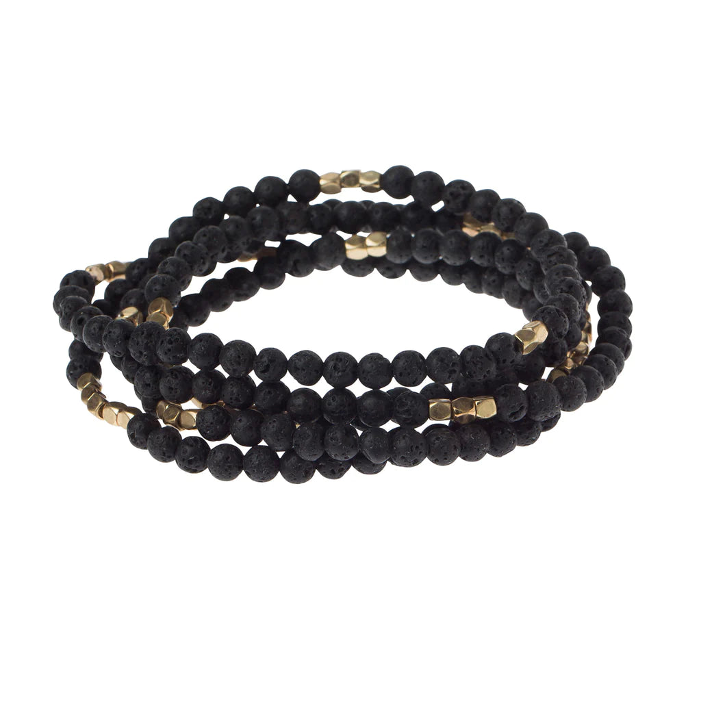 Stone Wrap Bracelet - Lava Stone