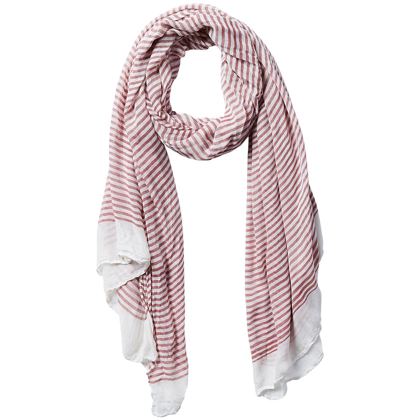 Red & White Stripe Insect Shield Scarf in