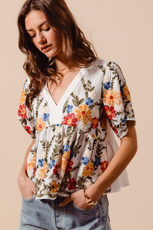 Floral Embroidered Blouse
