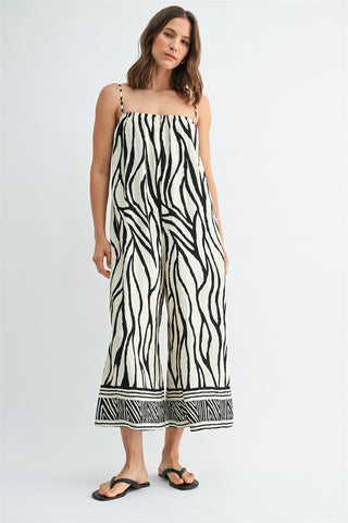Border Print Jumpsuit