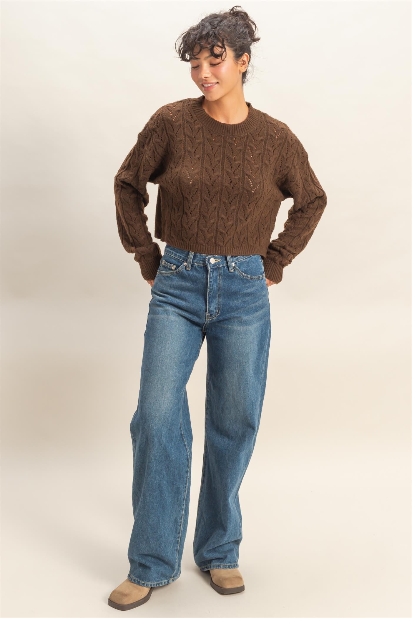 Lightweight Cable Knit Sweater