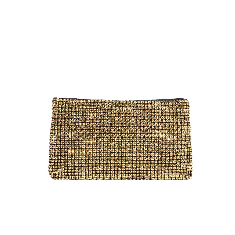 Jada Gold Bow Rhinestone Crossbody Bag