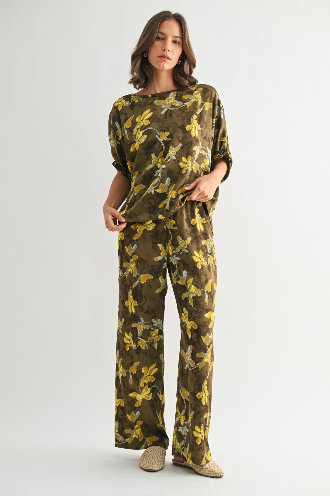 Flower Print Dolman Top
