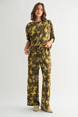 Flower Print Dolman Top