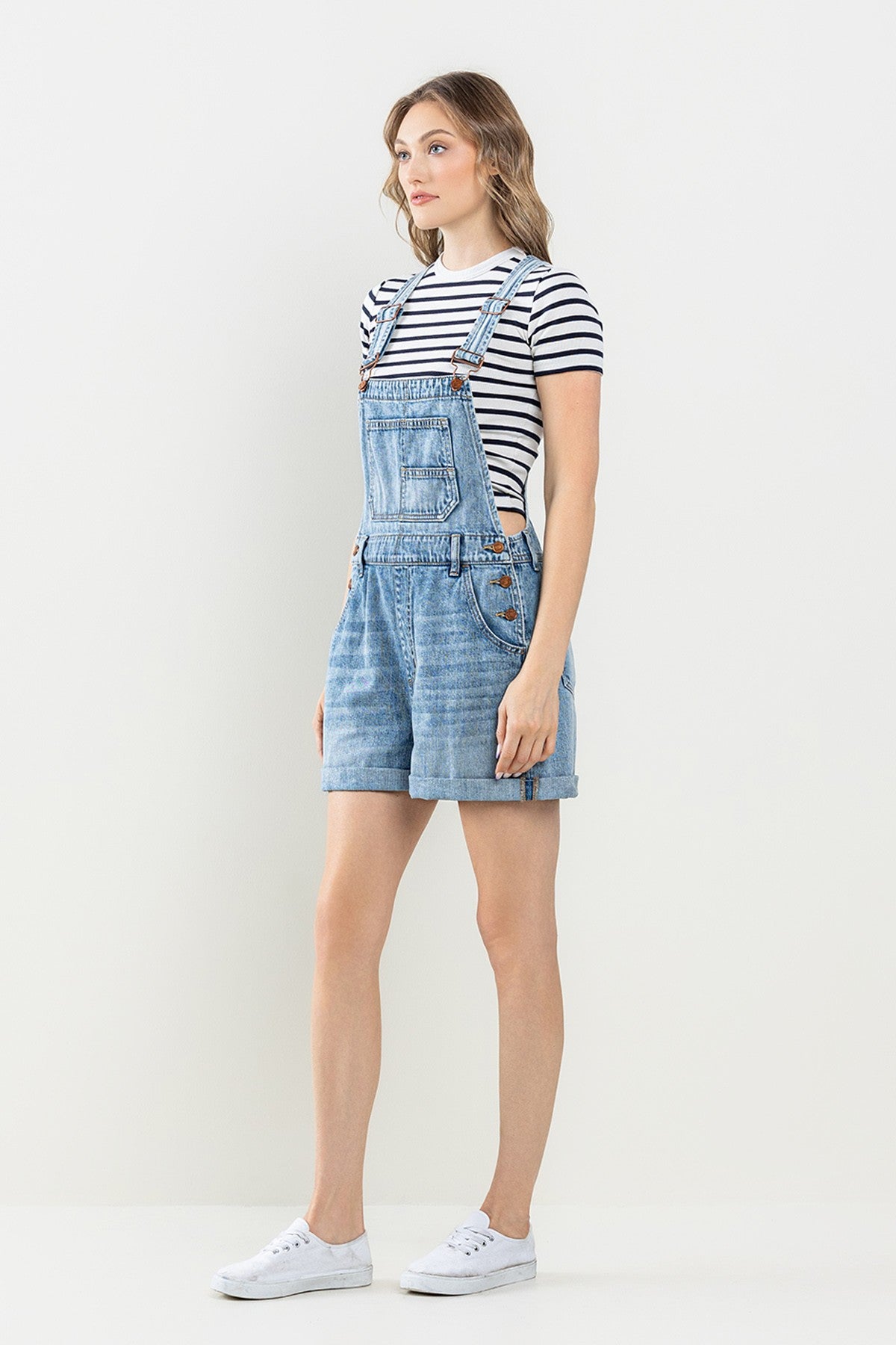 Vintage Denim Short Overalls