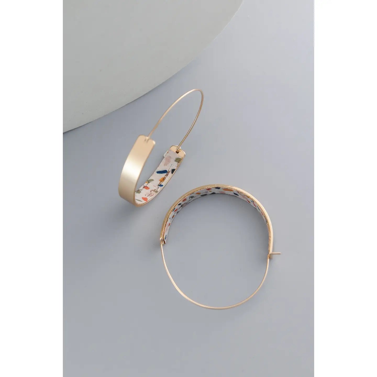 Brass Wire Cork Print Earrings