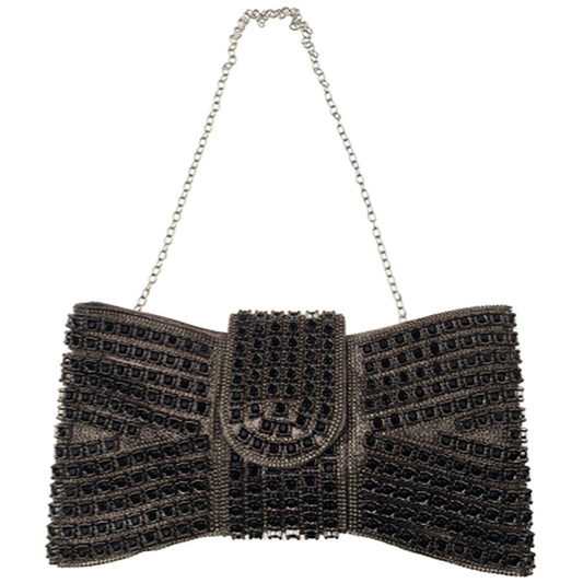 Antique Rhinestone Bow Clutch Bag