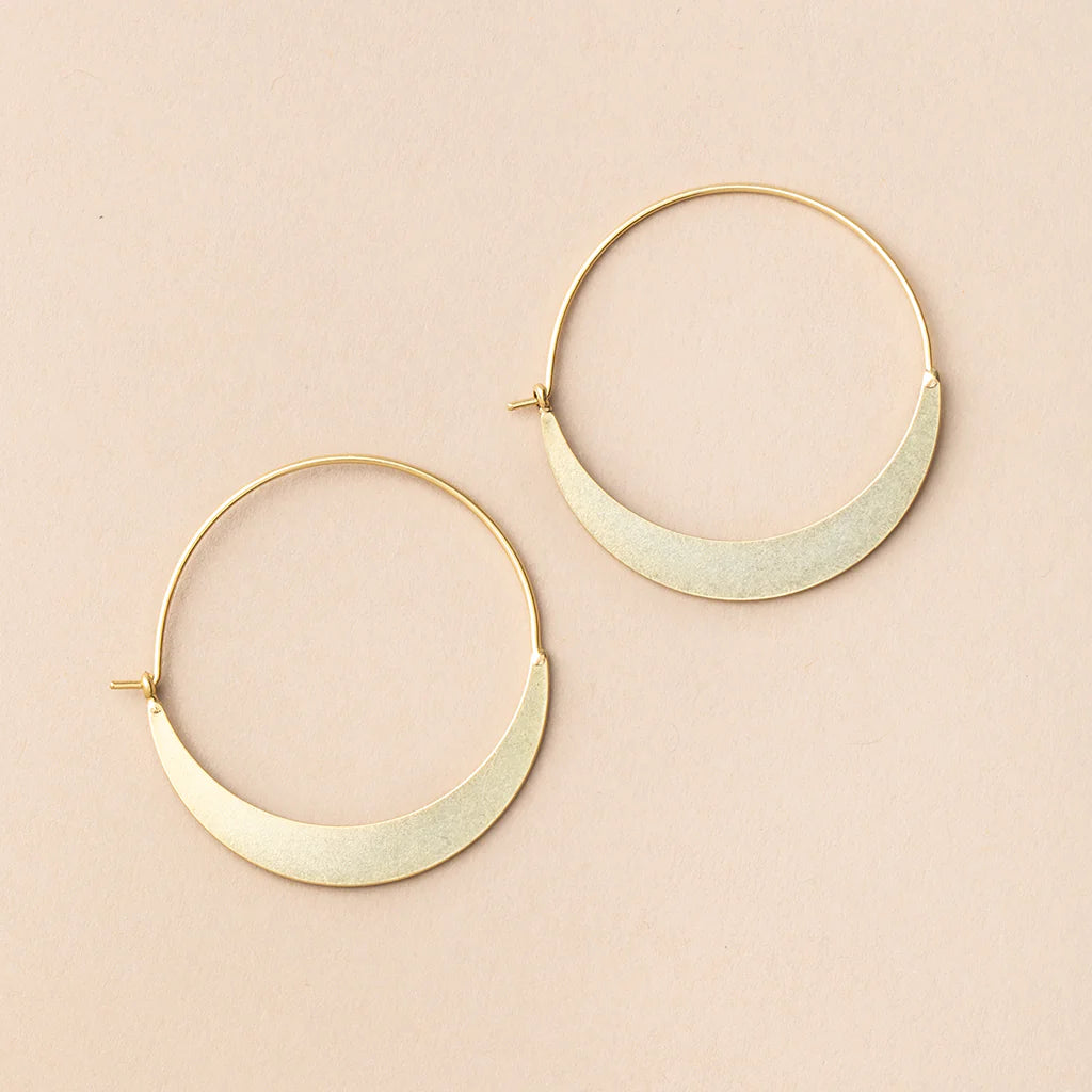 Gold Crescent Hoop