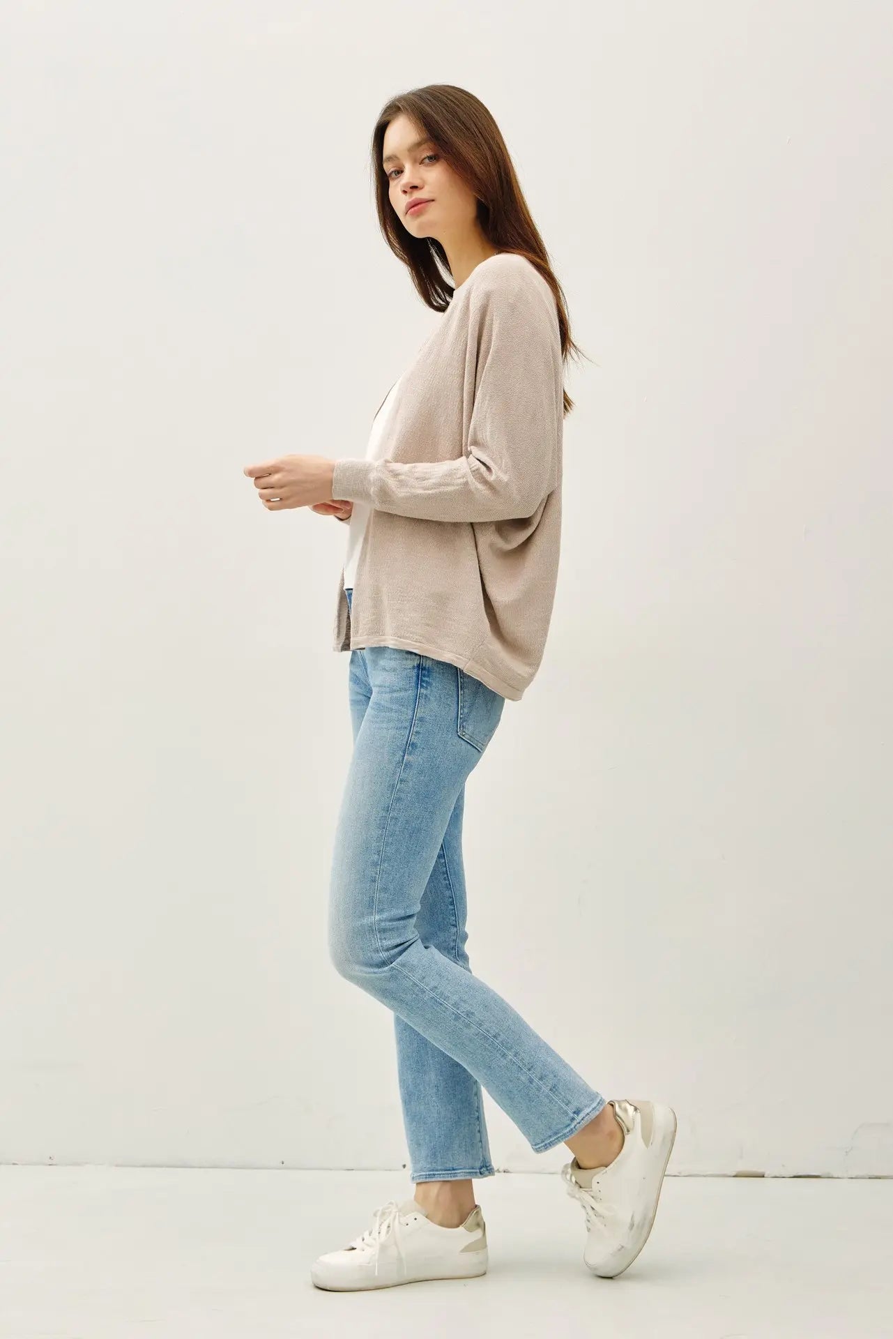 Open Front Dolman Sleeve Cardigan