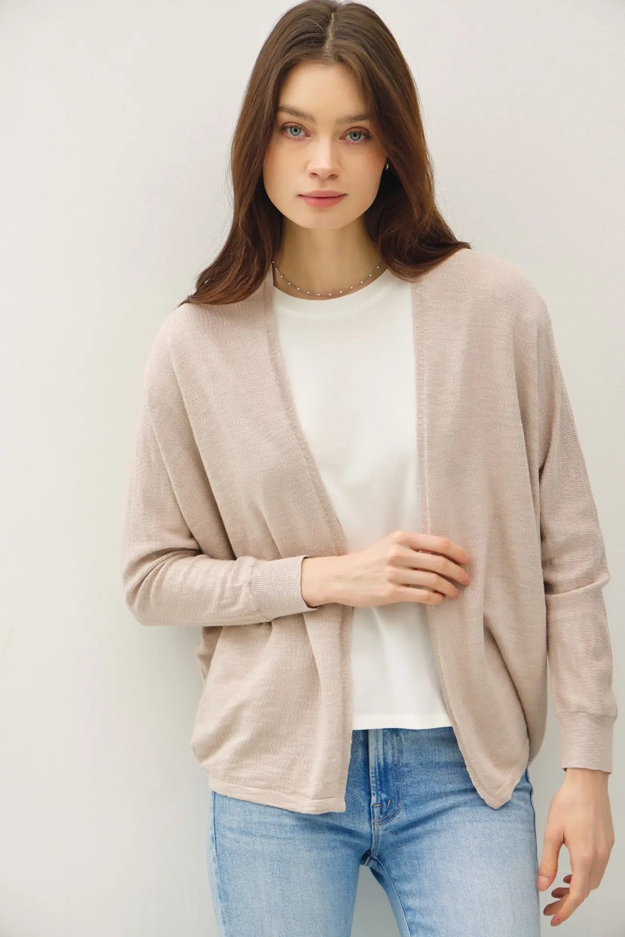 Open Front Dolman Sleeve Cardigan