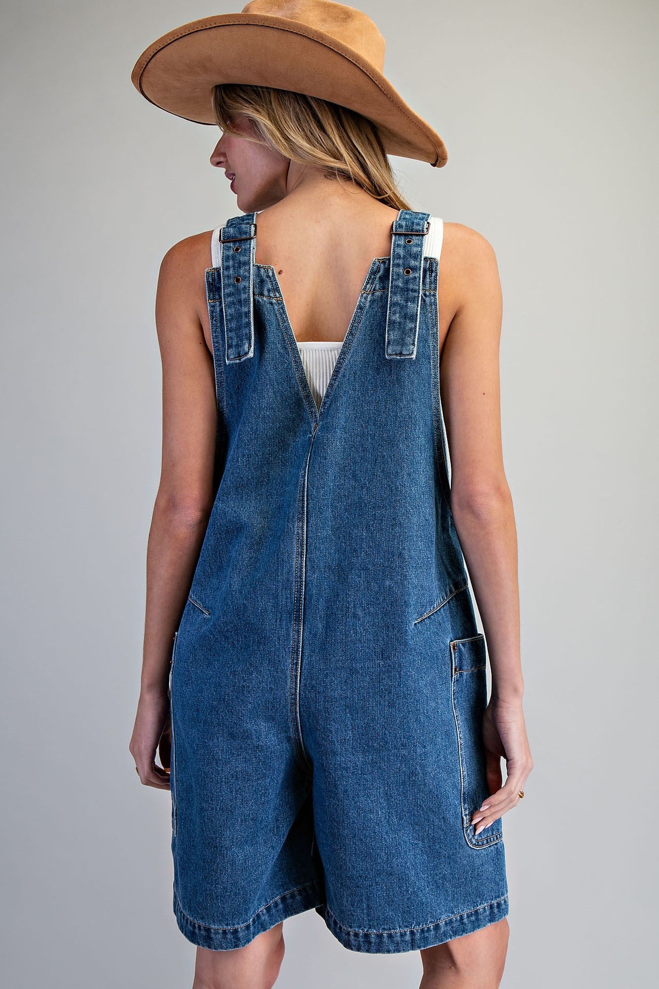Front Button Denim Romper