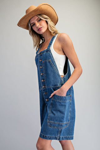 Front Button Denim Romper