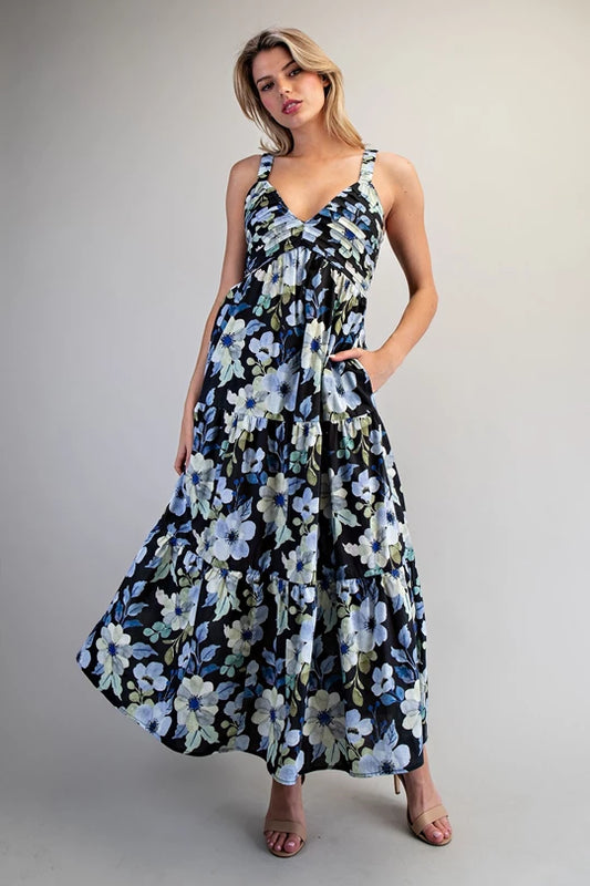 Floral Maxi Dress in Blue