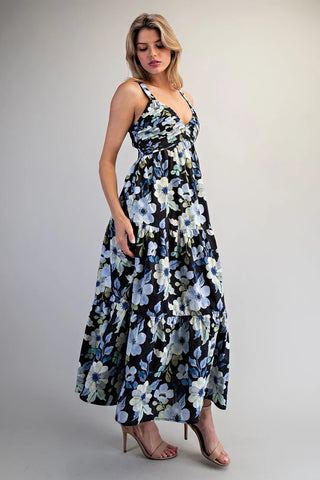 Floral Maxi Dress in Blue