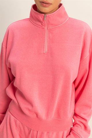 Half-zip Burnout French Terry Pullover