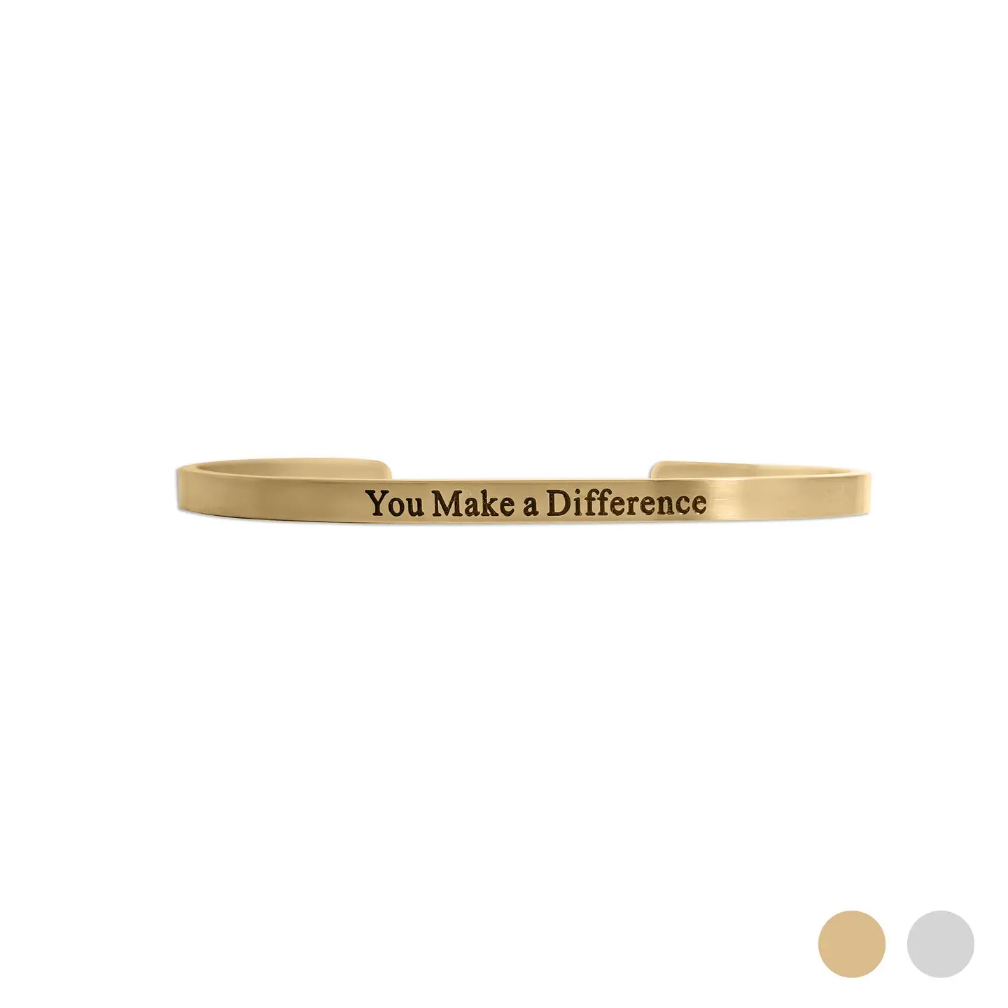"You Make a Difference" Engraved Bangle Bracelet