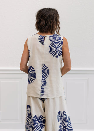 Button Side Top in Cream