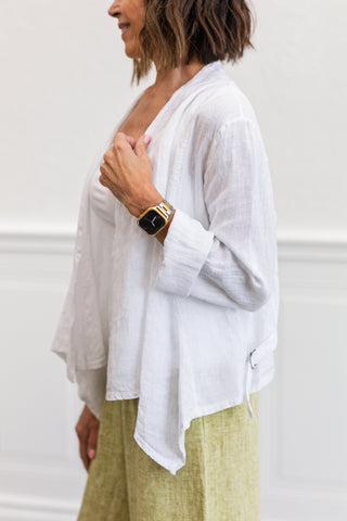 Short Linen Jacket in White