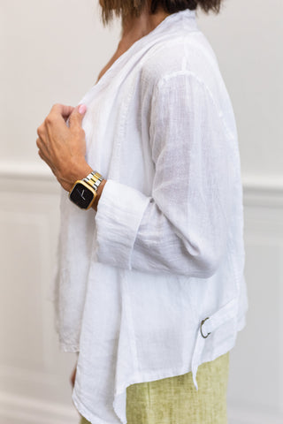 Short Linen Jacket in White