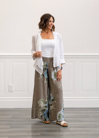 Short Linen Jacket in White