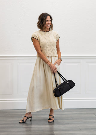 Taupe & Black Dress