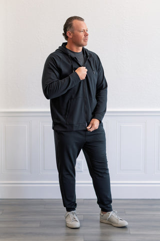 Dreamstate Full Zip Hoodie in Pure Black