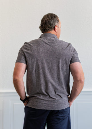 WFH Polo in Foggy Taupe Heather