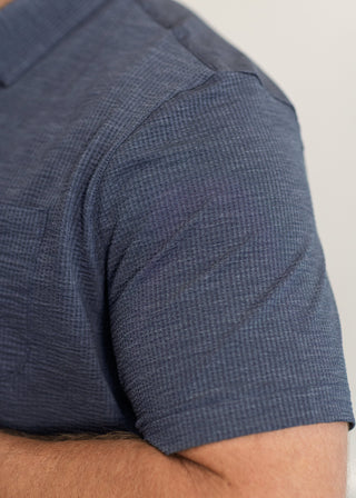 Commuter® Seersucker Button Down in Navy Chambray