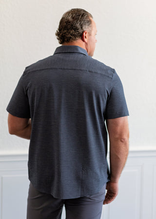 Commuter® Seersucker Button Down in Navy Chambray