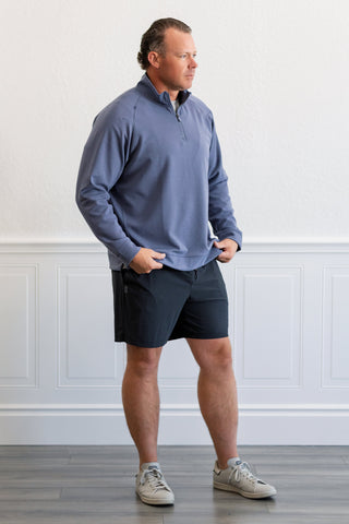 Dream State 1/4 Zip in Shale Blue