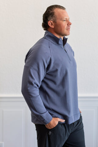 Dream State 1/4 Zip in Shale Blue