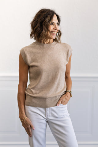 Essential Sweater Tank in Light Mocha