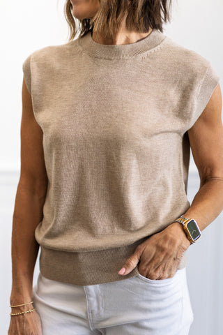 Essential Sweater Tank in Light Mocha