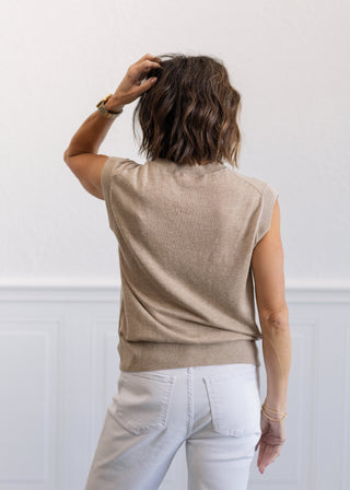 Essential Sweater Tank in Light Mocha