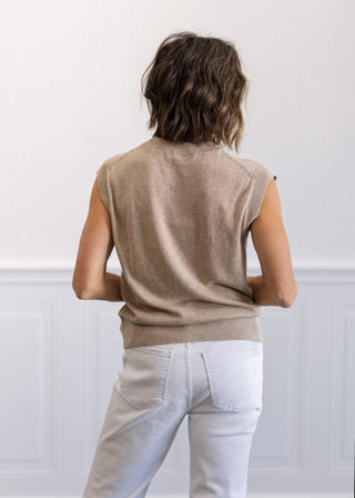 Essential Sweater Tank in Light Mocha