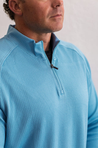 Founder's Golf 1/4 Zip in Azure Blue